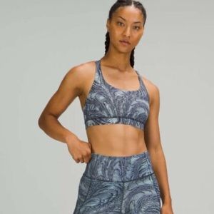 Lululemon Energy Bra *Medium Support, B–D Cup Dimensional Icing Blue Multi- 6
